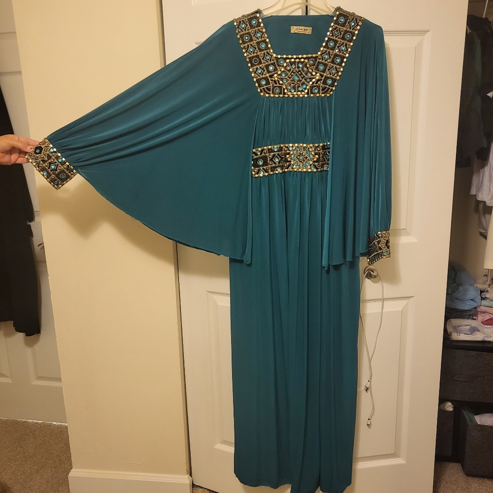 Blue aqua abaya